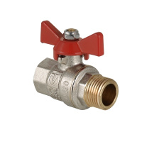 Кран шаровый 3/4" вн/нр  бабочка Astek 