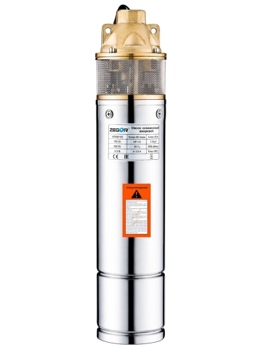 Скважинный насос 4SKM100A-0.75-20M, вихревой ZEGOR (90/750Вт/58м/20м)
