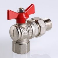 Кран шаровой BASE угловой с полусгоном 3/4" внутренняя/наружная.
