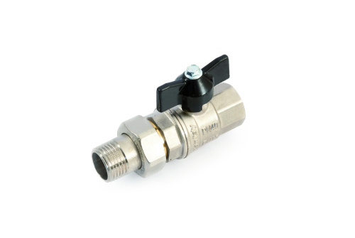 Кран шаровой с американкой 1/2" стандартный проход бабочка GF