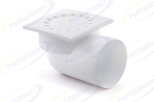 Трап RTP 150х150х110, горизонт., решётка пластик, белый, сухой затвор