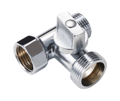 Кран шаровой ВР/НР/НР  1/2"х3/4"х1/2" проходной, для сантех. приборов ZEGOR (никель) /72/1 шт.уп./