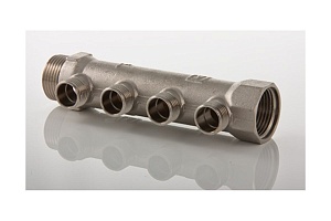 Коллектор VALTEC 3/4", 4 вых. х 1/2" вн.												