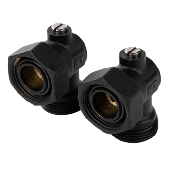 Набор нижнего подключения угловой 3/4"х3/4"EK раздельный ROYAL THERMO (черный)